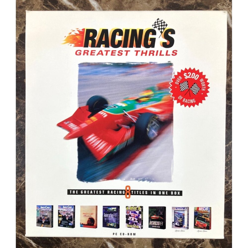 Racing's Greatest Thrills PC Big Box 8-Game CD-Rom NASCAR IndyCar Test Drive III